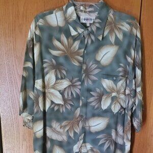 Campia Moda Men's 100% Rayon Short Sleeve Hawaiian Button-Front Shirt Size L